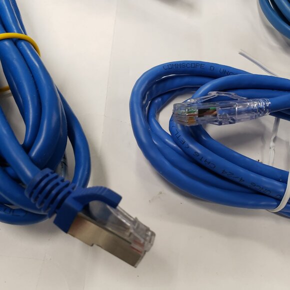 LOT OF 6 BLUE Ethernet Internet Cables Random Assortment Various Lengths - Picture 6 of 8